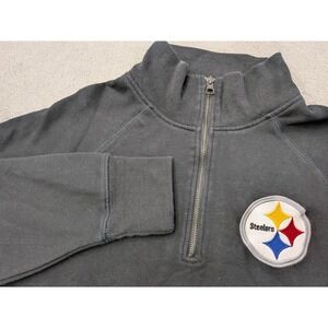 47 Brand Pittsburgh Steelers Quarter Zip Pullover Sweatshirt Men's Large Black